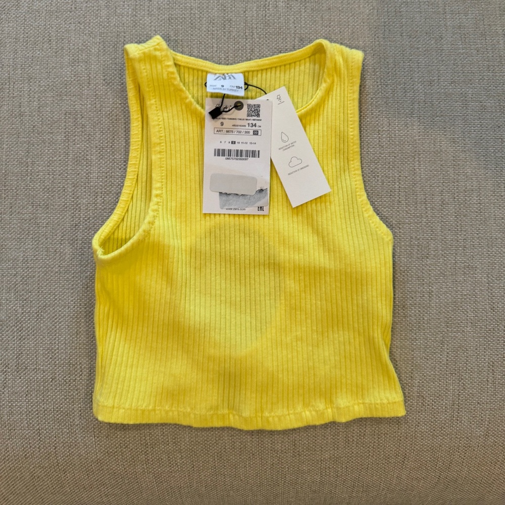 Zara - Yellow Ribbed Tank Top - Y9 NWT